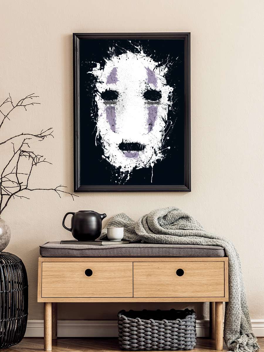 Ink No Face Anime Poster Tablo Siyah Çerçeveli Yüksek Kalite Anime Duvar Tablo