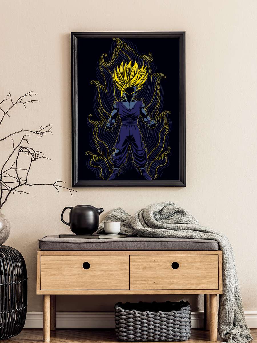 Post-impressionist Little Saiyan Anime Poster Tablo Siyah Çerçeveli Yüksek Kalite Anime Duvar Tablo