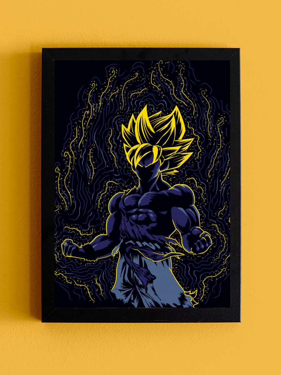 Post-impressionist Saiyan Anime Poster Tablo Siyah Çerçeveli Yüksek Kalite Anime Duvar Tablo