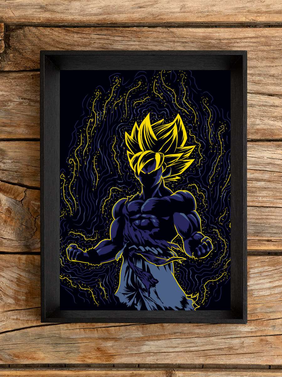 Post-impressionist Saiyan Anime Poster Tablo Siyah Çerçeveli Yüksek Kalite Anime Duvar Tablo