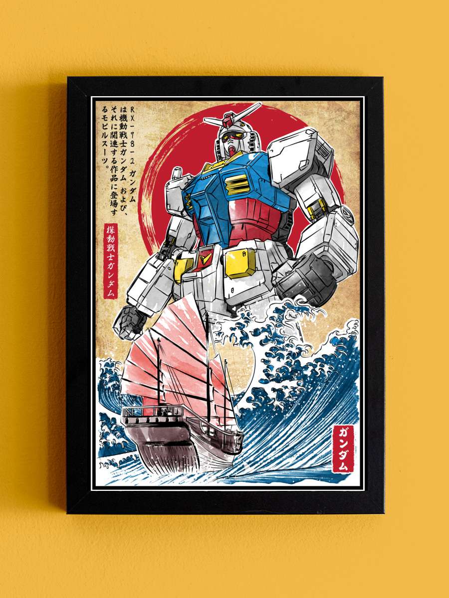 RX-78-2 Gundam in Japan Anime Poster Tablo Siyah Çerçeveli Yüksek Kalite Anime Duvar Tablo