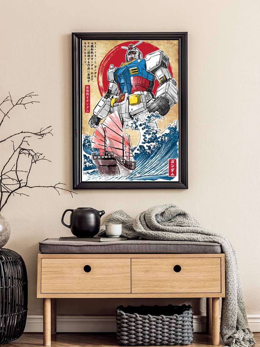 RX-78-2 Gundam in Japan Anime Poster Tablo Siyah Çerçeveli Yüksek Kalite Anime Duvar Tablo