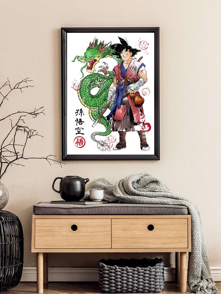 Ronin saiyan Anime Poster Tablo Siyah Çerçeveli Yüksek Kalite Anime Duvar Tablo