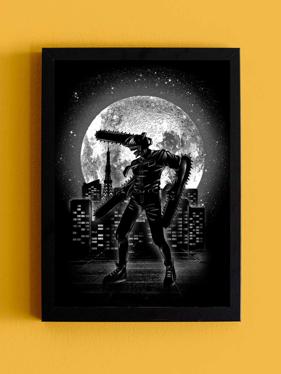 Moonlight Chainsaw  Anime Poster Tablo Siyah Çerçeveli Yüksek Kalite Anime Duvar Tablo