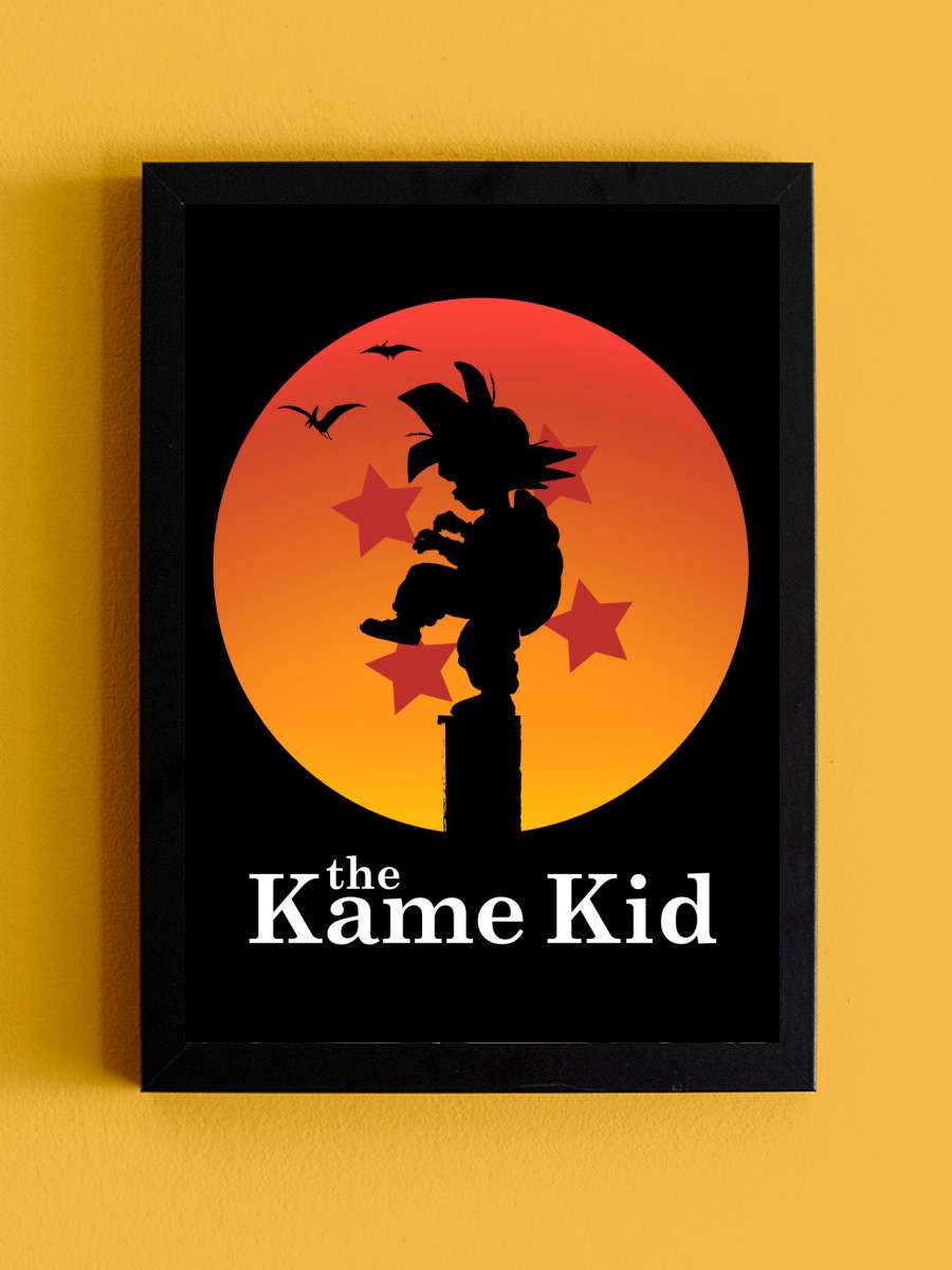 The kame kid Anime Poster Tablo Siyah Çerçeveli Yüksek Kalite Anime Duvar Tablo