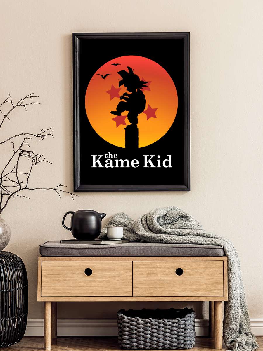 The kame kid Anime Poster Tablo Siyah Çerçeveli Yüksek Kalite Anime Duvar Tablo