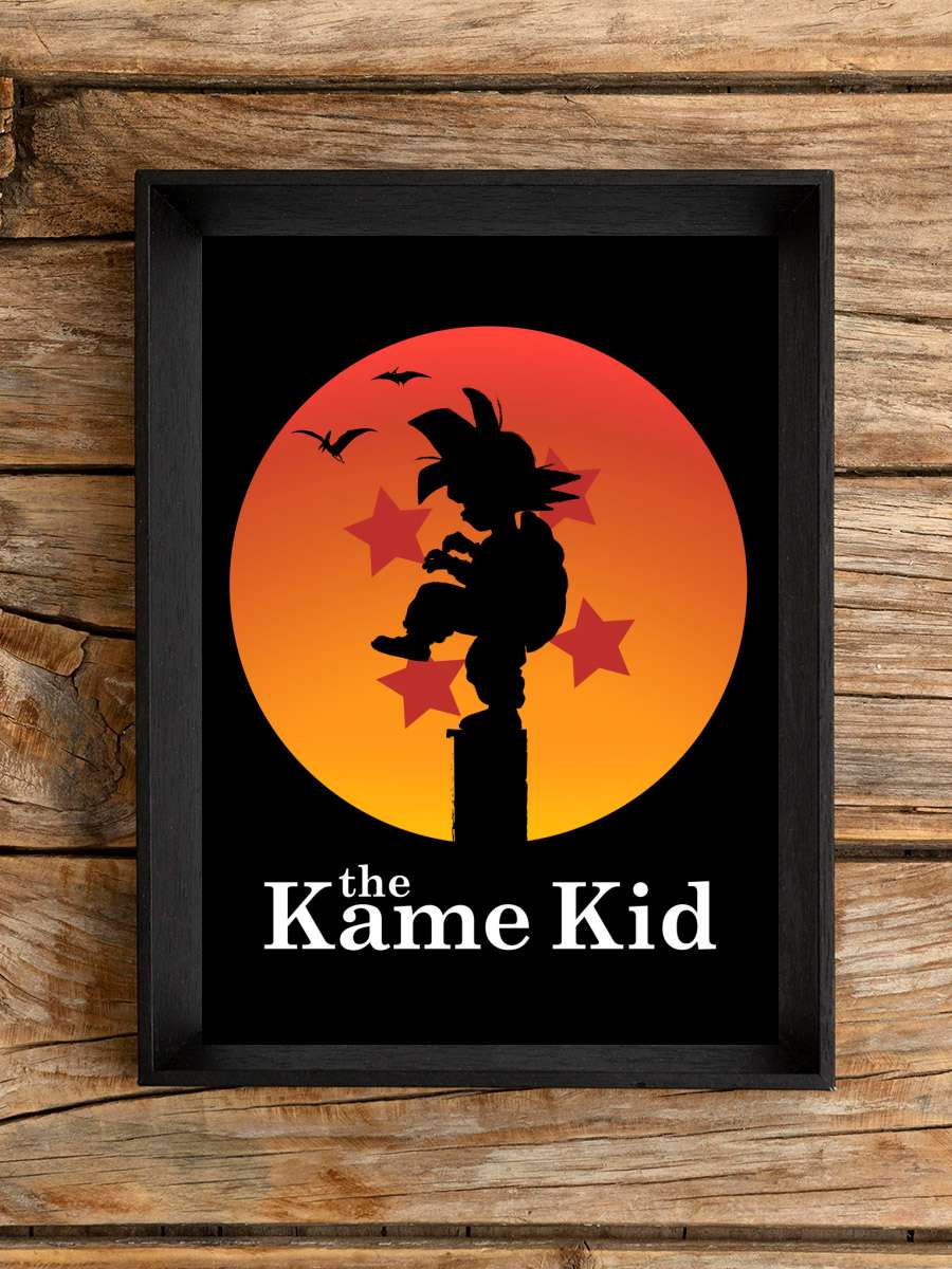 The kame kid Anime Poster Tablo Siyah Çerçeveli Yüksek Kalite Anime Duvar Tablo