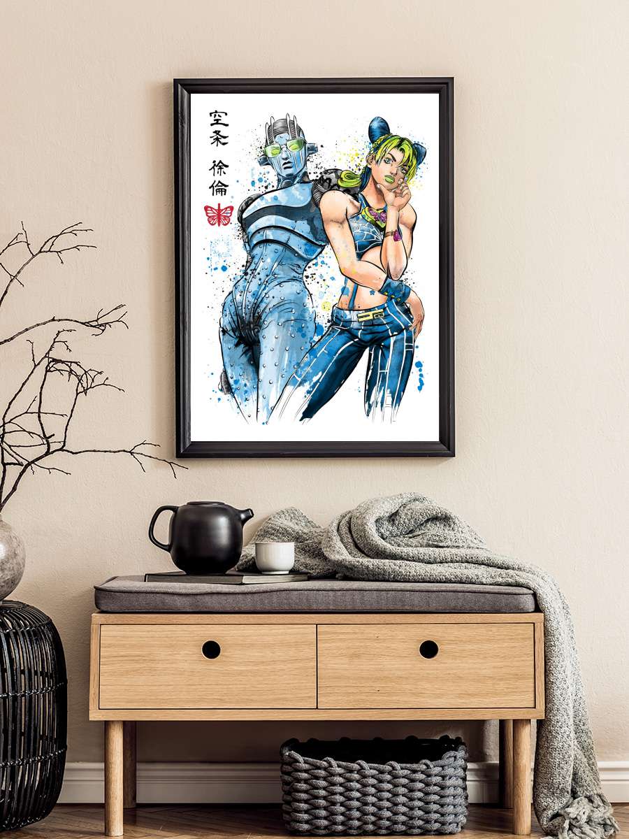 Stone free watercolor Anime Poster Tablo Siyah Çerçeveli Yüksek Kalite Anime Duvar Tablo