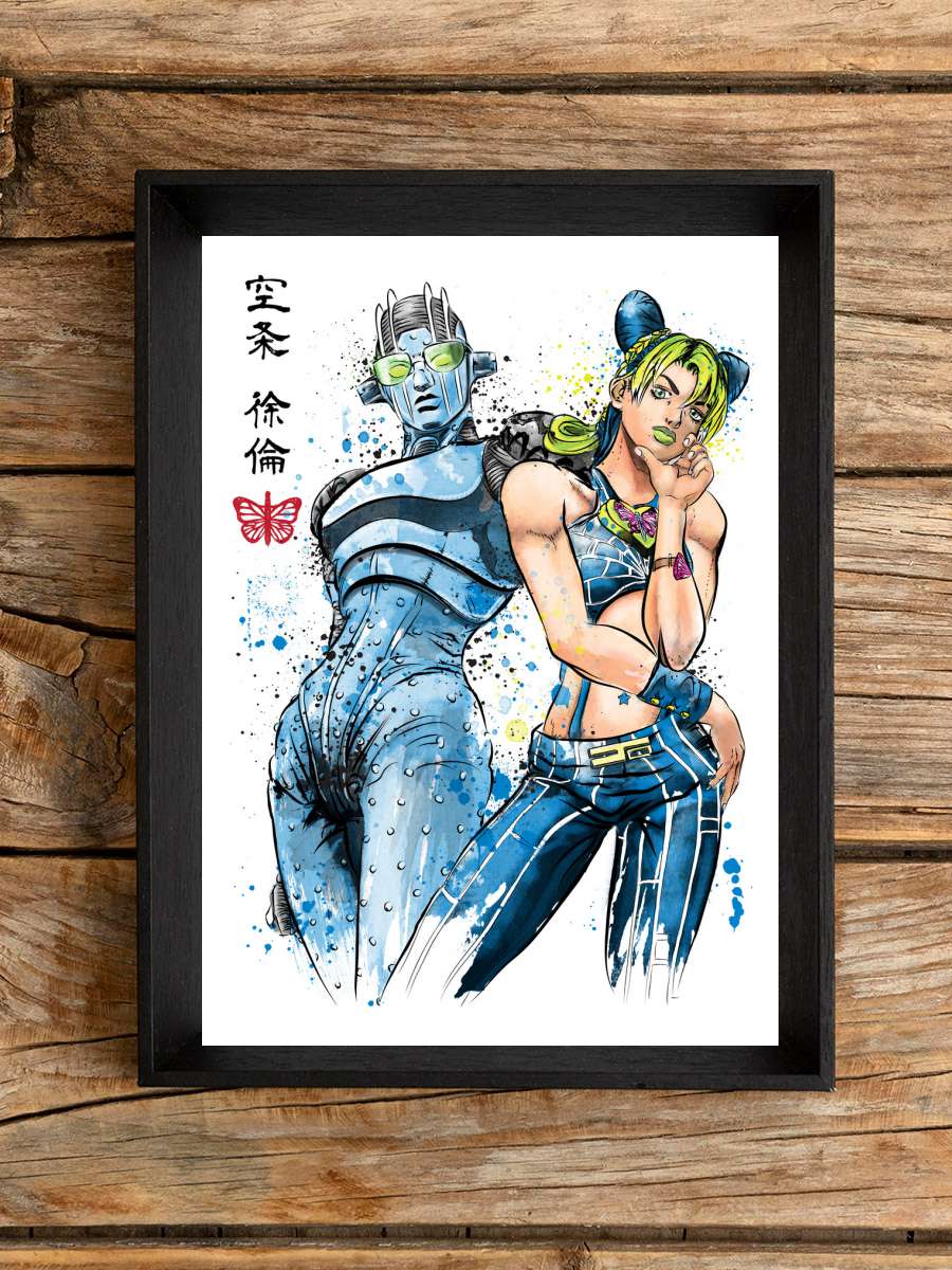 Stone free watercolor Anime Poster Tablo Siyah Çerçeveli Yüksek Kalite Anime Duvar Tablo