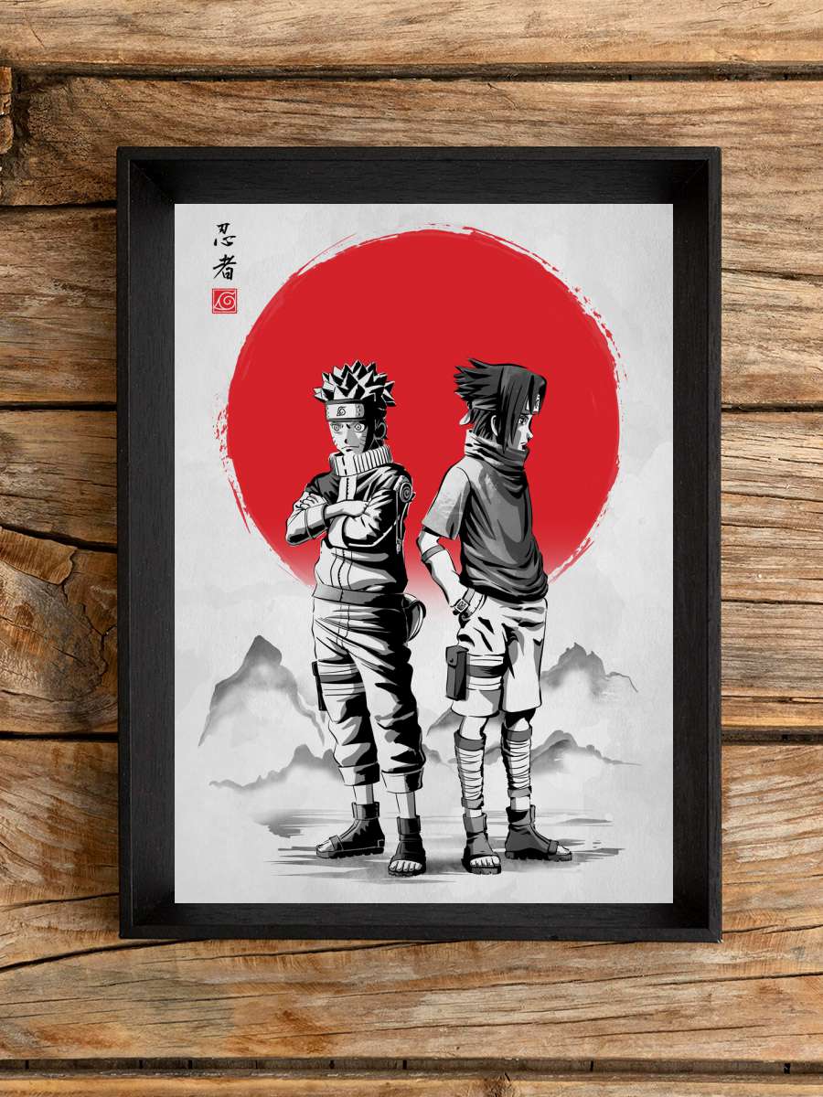 Shinobi under the sun Anime Poster Tablo Siyah Çerçeveli Yüksek Kalite Anime Duvar Tablo