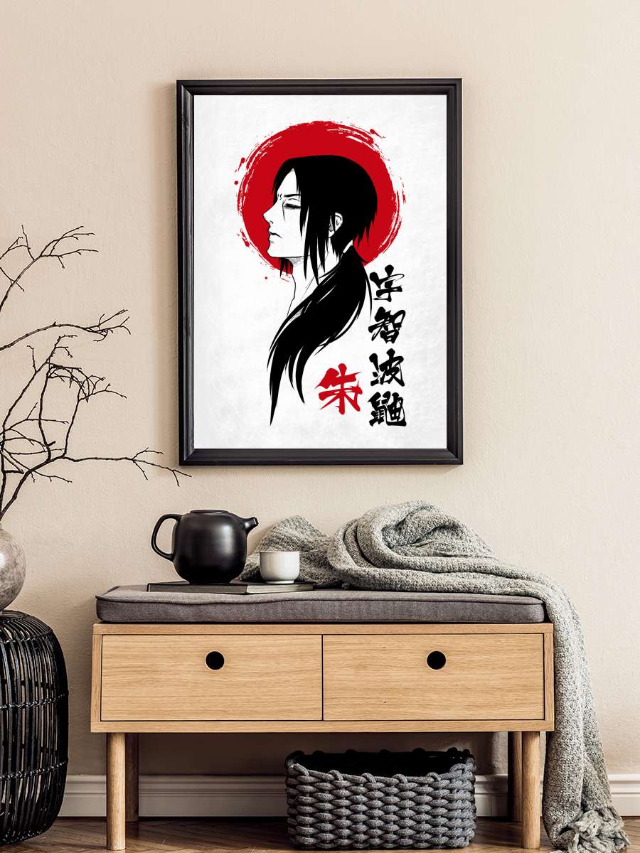 Japanese Itachi Anime Poster Tablo Siyah Çerçeveli Yüksek Kalite Anime Duvar Tablo