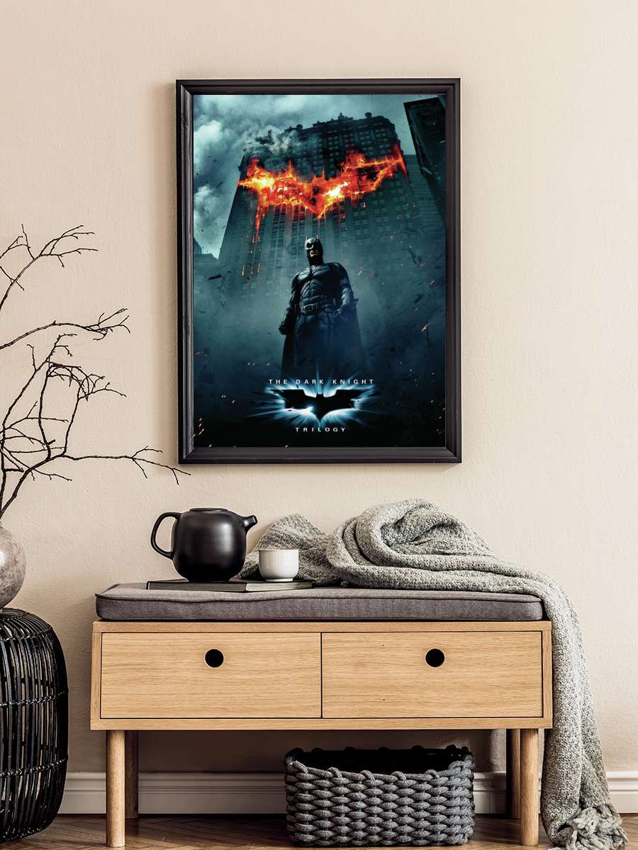 The Dark Knight Trilogy - Batman Film Poster Tablo Siyah Çerçeveli Yüksek Kalite Film Duvar Tablo