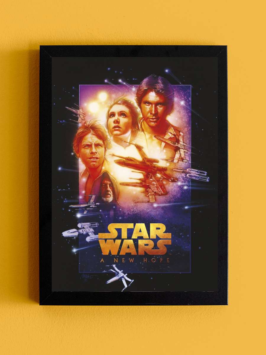 Star Wars Episode IV - A New Hope Film Poster Tablo Siyah Çerçeveli Yüksek Kalite Film Duvar Tablo