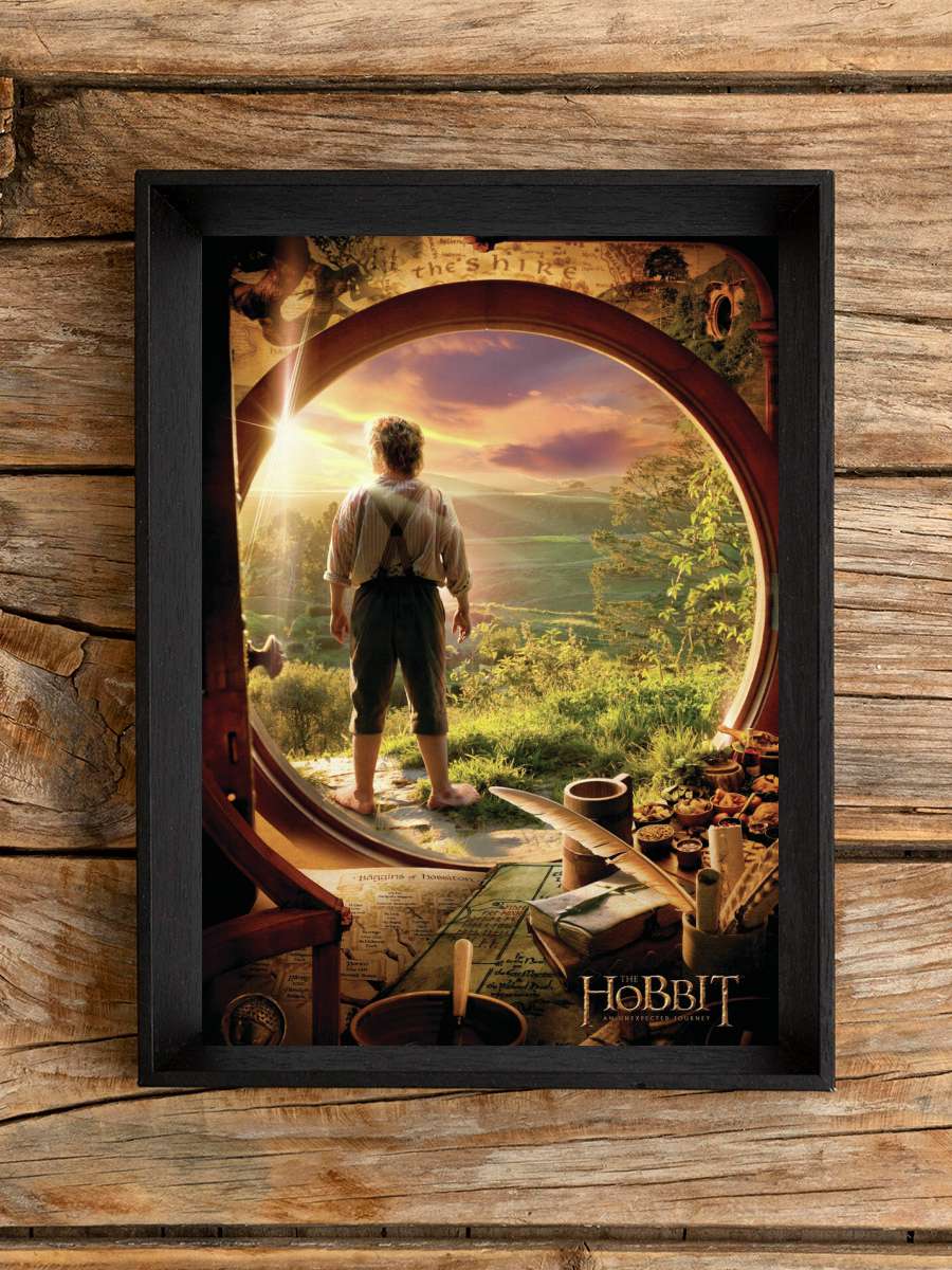 The Hobbit - An Unexpected Journey Film Poster Tablo Siyah Çerçeveli Yüksek Kalite Film Duvar Tablo