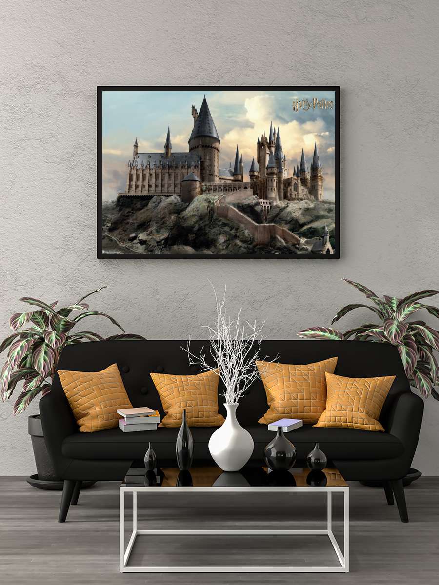 Harry Potter - Hogwarts Day Film Poster Tablo Siyah Çerçeveli Yüksek Kalite Film Duvar Tablo