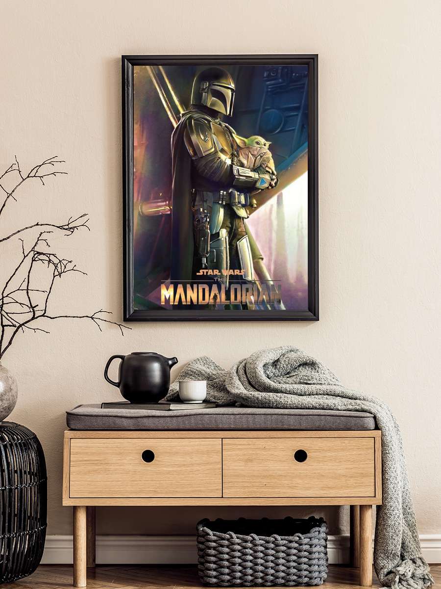 Star Wars: The Mandalorian - Clan Of Two Film Poster Tablo Siyah Çerçeveli Yüksek Kalite Film Duvar Tablo