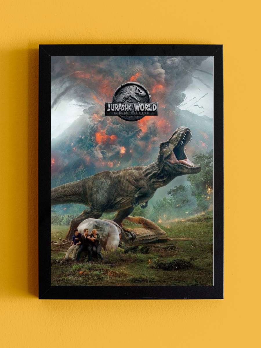 Jurassic World Film Poster Tablo Siyah Çerçeveli Yüksek Kalite Film Duvar Tablo