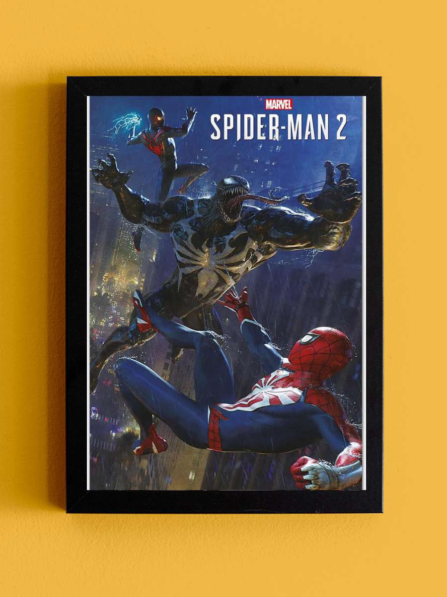 Spider-Man 2 - Spideys vs Venom Film Poster Tablo Siyah Çerçeveli Yüksek Kalite Film Duvar Tablo