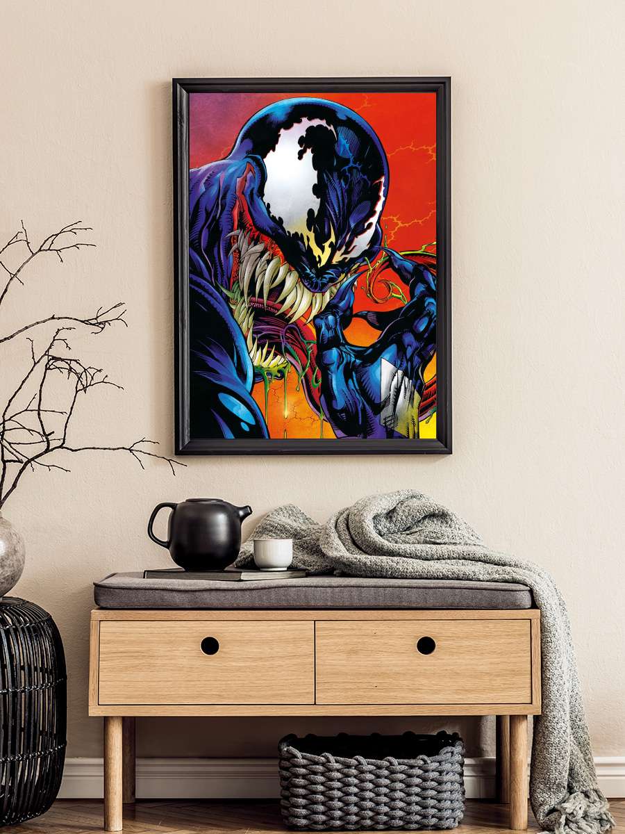 Venom - Comicbook Film Poster Tablo Siyah Çerçeveli Yüksek Kalite Film Duvar Tablo