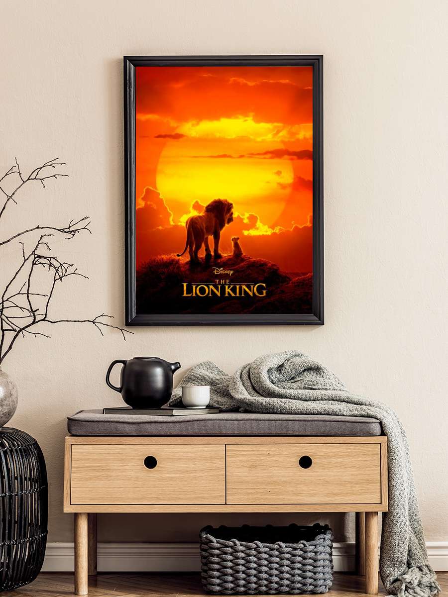 The Lion King - One Sheet Film Poster Tablo Siyah Çerçeveli Yüksek Kalite Film Duvar Tablo