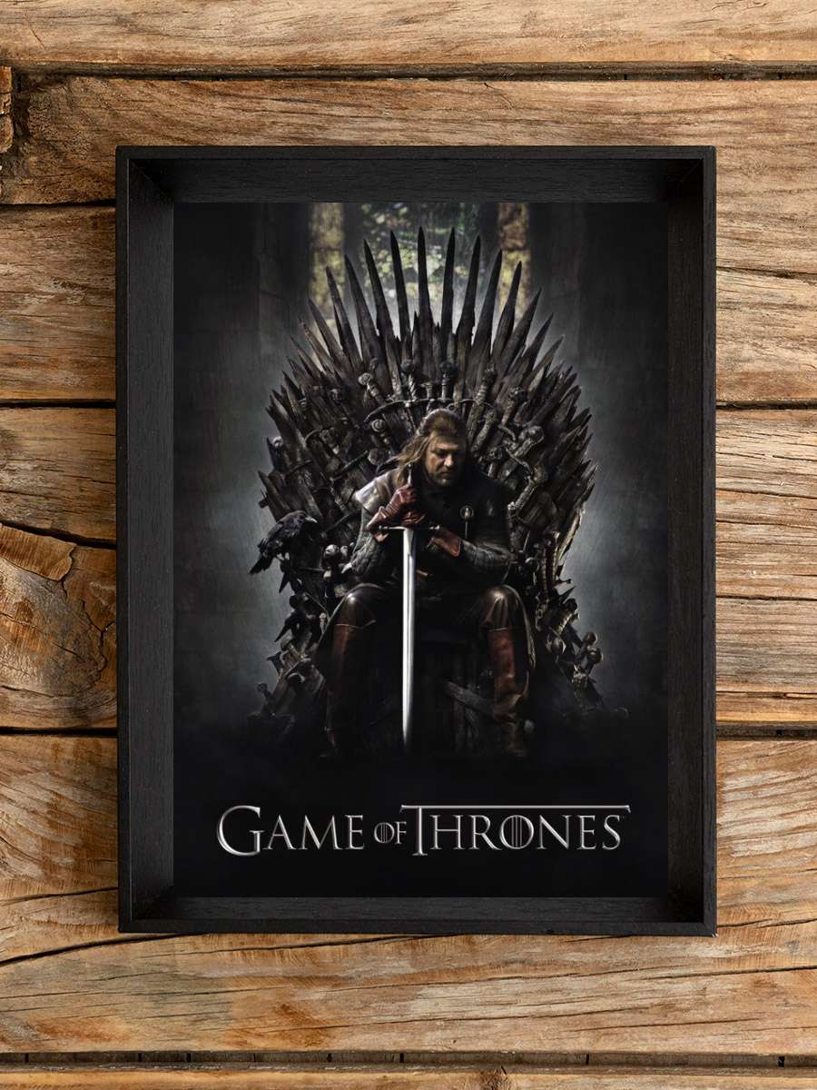 Game of Thrones - Season 1 Key art Film Poster Tablo Siyah Çerçeveli Yüksek Kalite Film Duvar Tablo