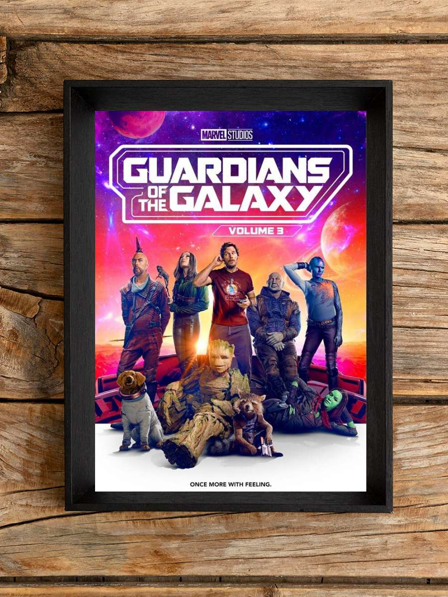 Marvel: Guardians of the Galaxy 3 - One More With… Film Poster Tablo Siyah Çerçeveli Yüksek Kalite Film Duvar Tablo