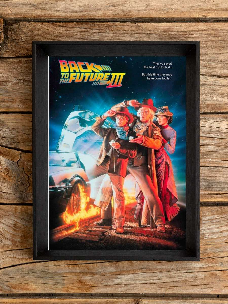 Back to the Future 3 Film Poster Tablo Siyah Çerçeveli Yüksek Kalite Film Duvar Tablo