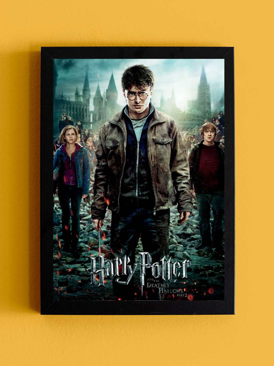 Harry Potter - Deathly Hallows Film Poster Tablo Siyah Çerçeveli Yüksek Kalite Film Duvar Tablo