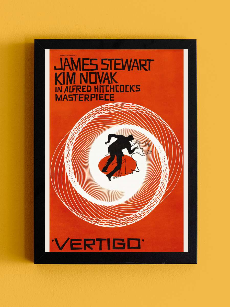 Vertigo, Alfred Hitchcock … (Vintage Cinema / Retro… Film Poster Tablo Siyah Çerçeveli Yüksek Kalite Film Duvar Tablo