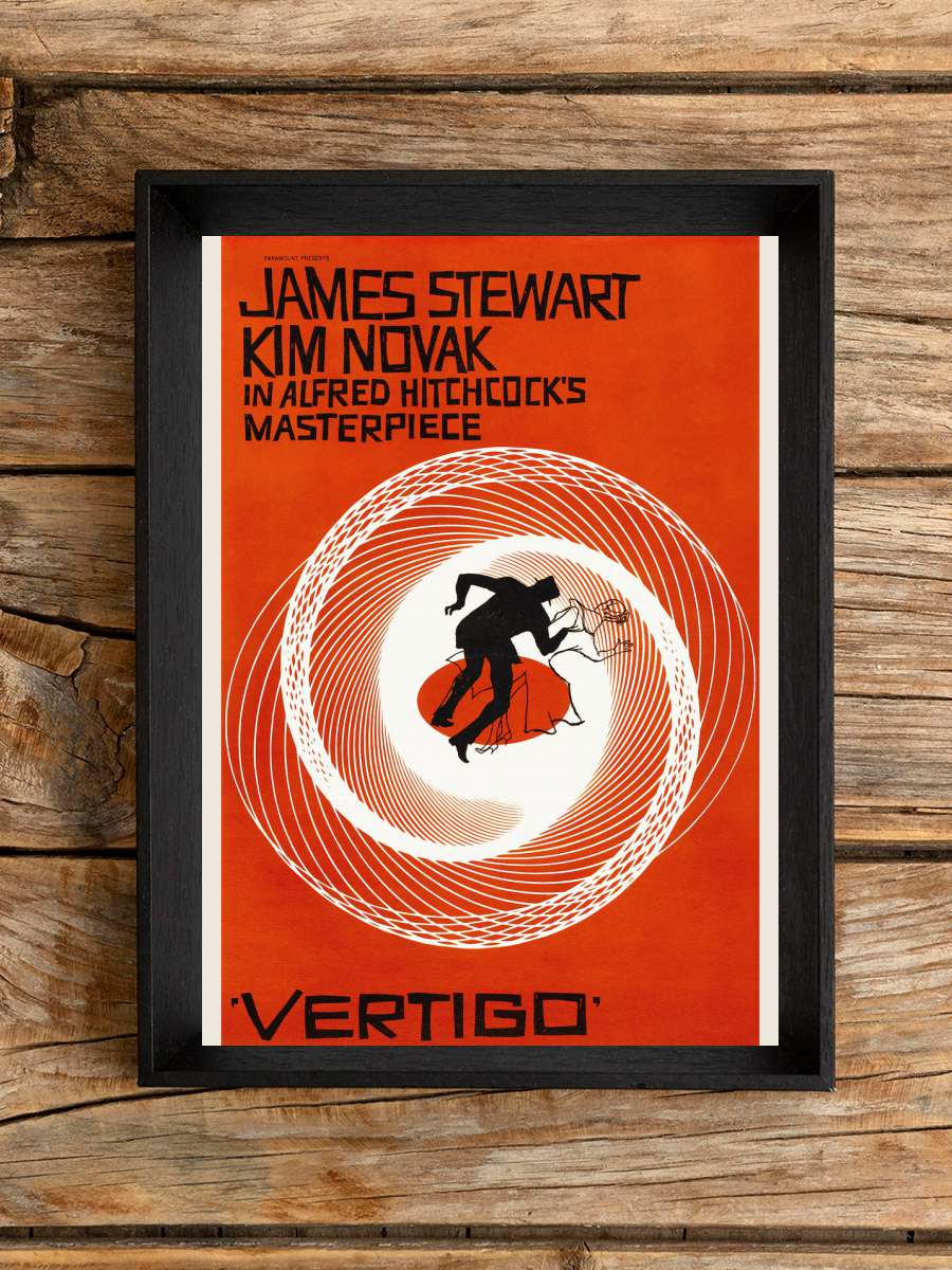 Vertigo, Alfred Hitchcock … (Vintage Cinema / Retro… Film Poster Tablo Siyah Çerçeveli Yüksek Kalite Film Duvar Tablo