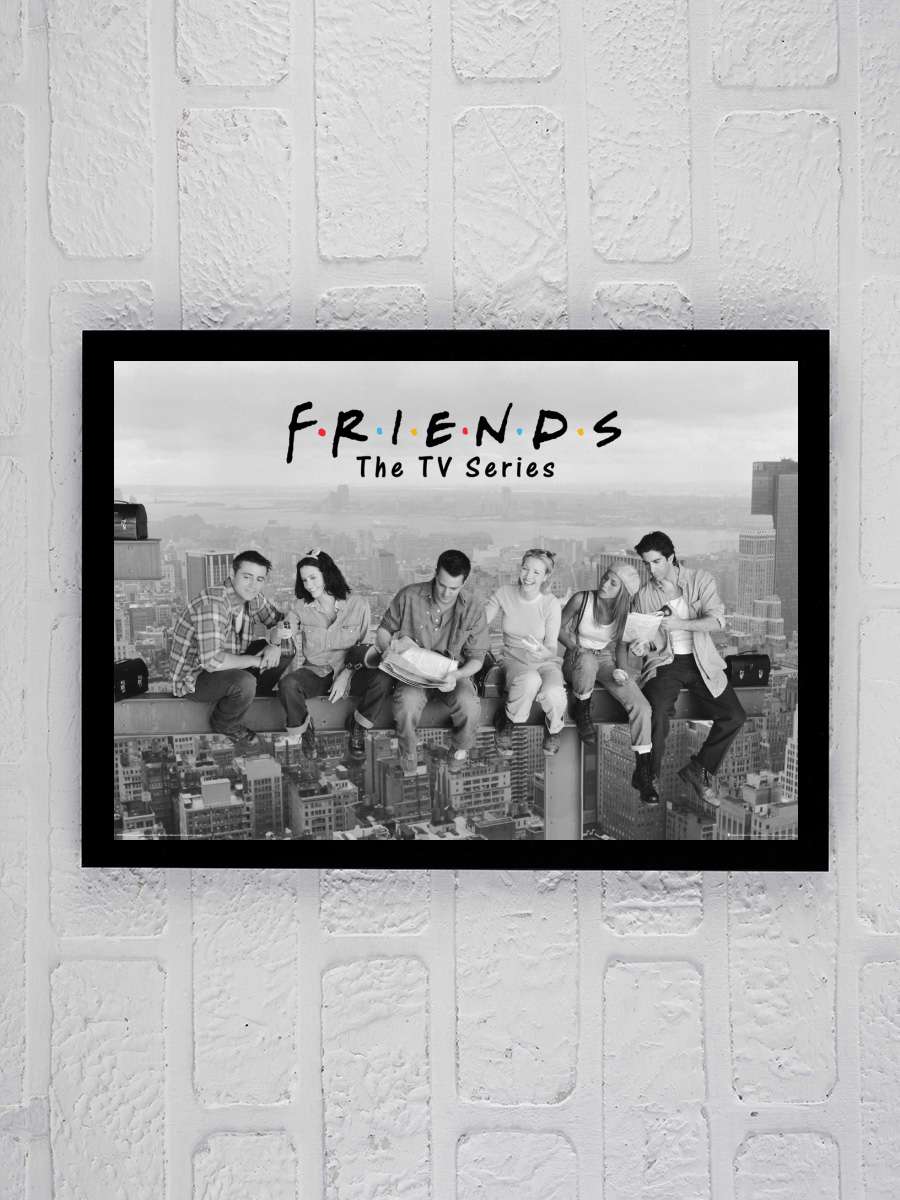 Friends - Lunch on a skyscraper Film Poster Tablo Siyah Çerçeveli Yüksek Kalite Film Duvar Tablo