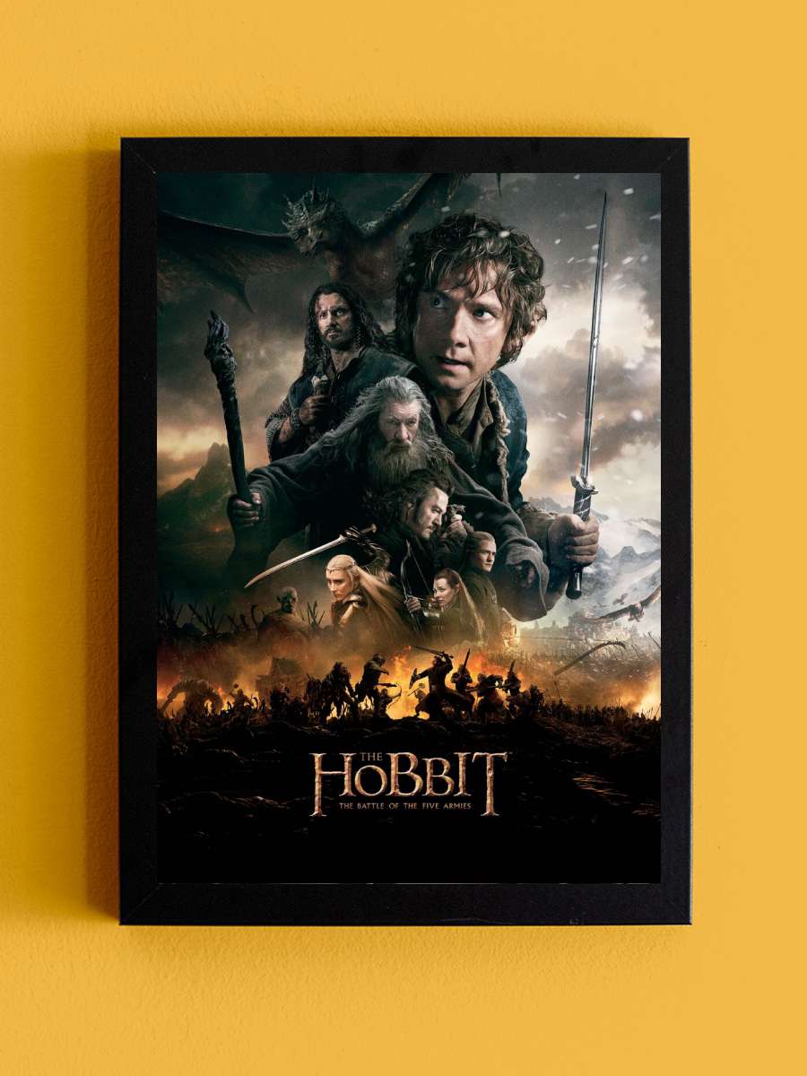 The Hobbit - Battle of the Five Armies Film Poster Tablo Siyah Çerçeveli Yüksek Kalite Film Duvar Tablo