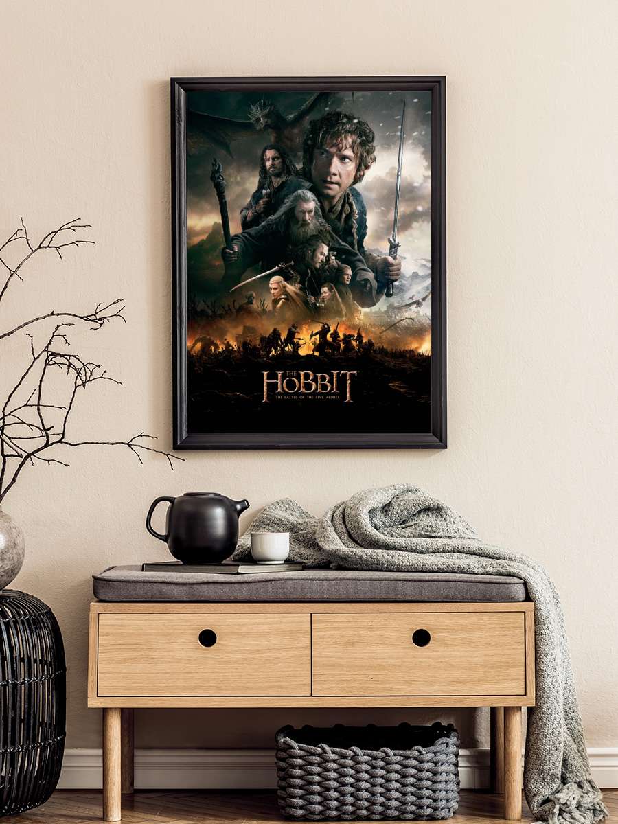 The Hobbit - Battle of the Five Armies Film Poster Tablo Siyah Çerçeveli Yüksek Kalite Film Duvar Tablo