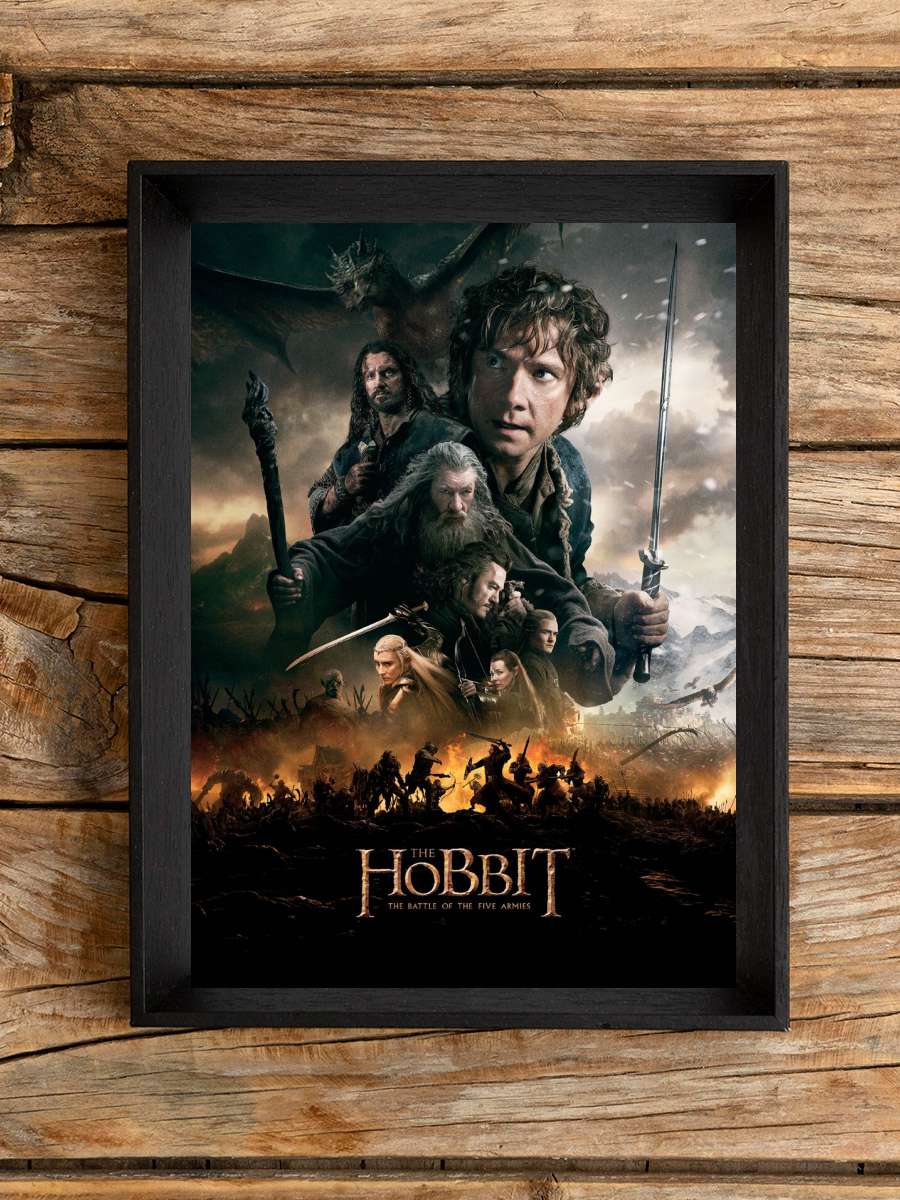 The Hobbit - Battle of the Five Armies Film Poster Tablo Siyah Çerçeveli Yüksek Kalite Film Duvar Tablo