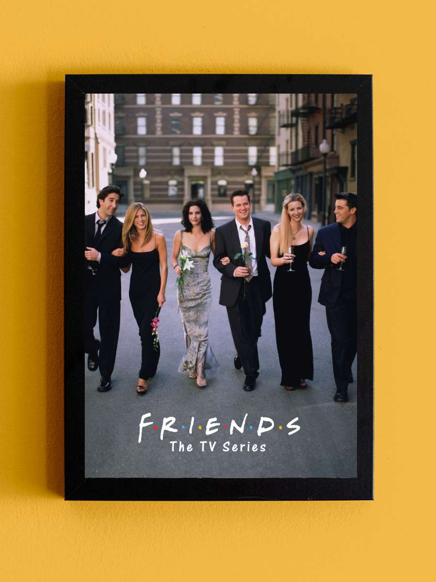 Friends - TV Series Film Poster Tablo Siyah Çerçeveli Yüksek Kalite Film Duvar Tablo