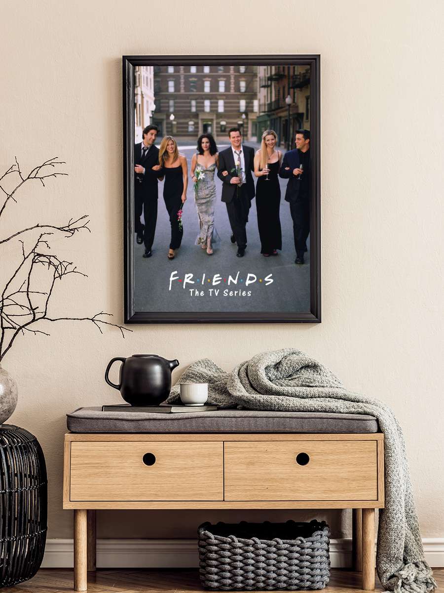 Friends - TV Series Film Poster Tablo Siyah Çerçeveli Yüksek Kalite Film Duvar Tablo