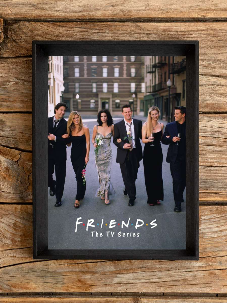 Friends - TV Series Film Poster Tablo Siyah Çerçeveli Yüksek Kalite Film Duvar Tablo