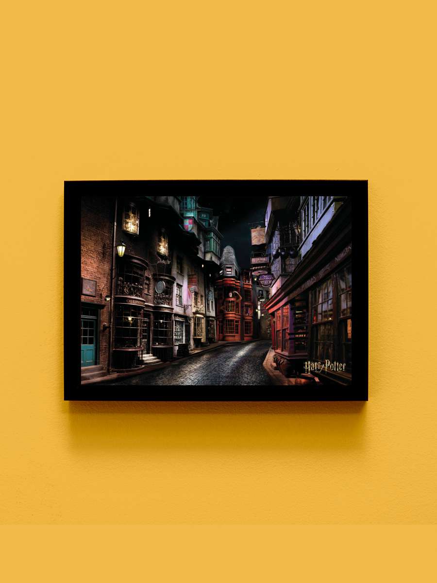 Harry Potter - Diagon Alley Film Poster Tablo Siyah Çerçeveli Yüksek Kalite Film Duvar Tablo