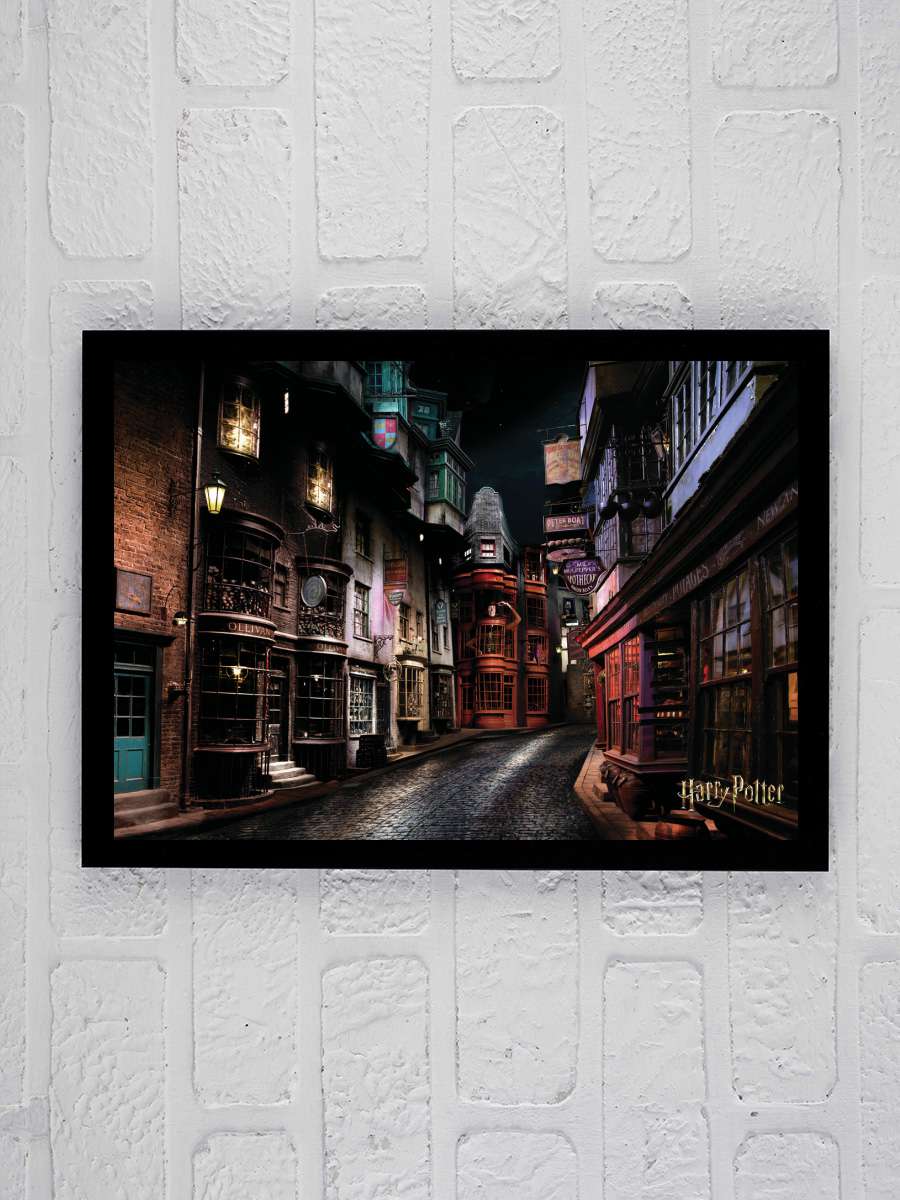 Harry Potter - Diagon Alley Film Poster Tablo Siyah Çerçeveli Yüksek Kalite Film Duvar Tablo