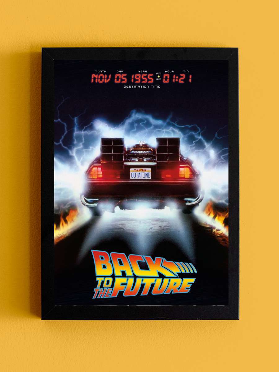 Back To The Future - Delorean Film Poster Tablo Siyah Çerçeveli Yüksek Kalite Film Duvar Tablo