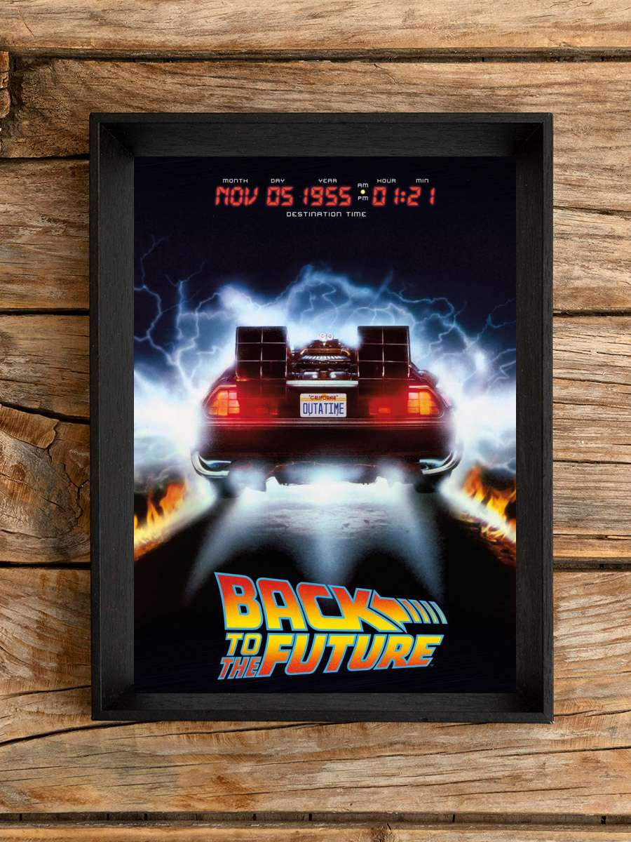 Back To The Future - Delorean Film Poster Tablo Siyah Çerçeveli Yüksek Kalite Film Duvar Tablo