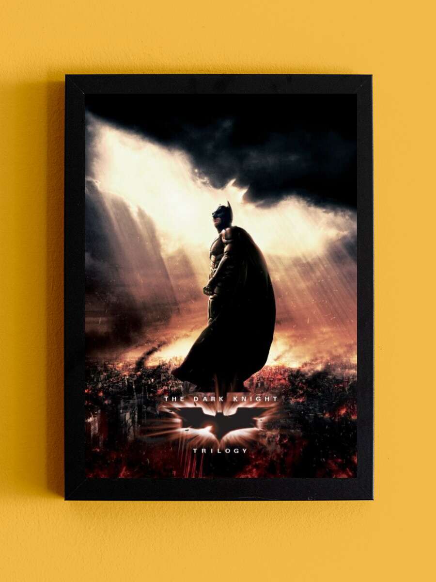 The Dark Knight Trilogy - Batman Film Poster Tablo Siyah Çerçeveli Yüksek Kalite Film Duvar Tablo