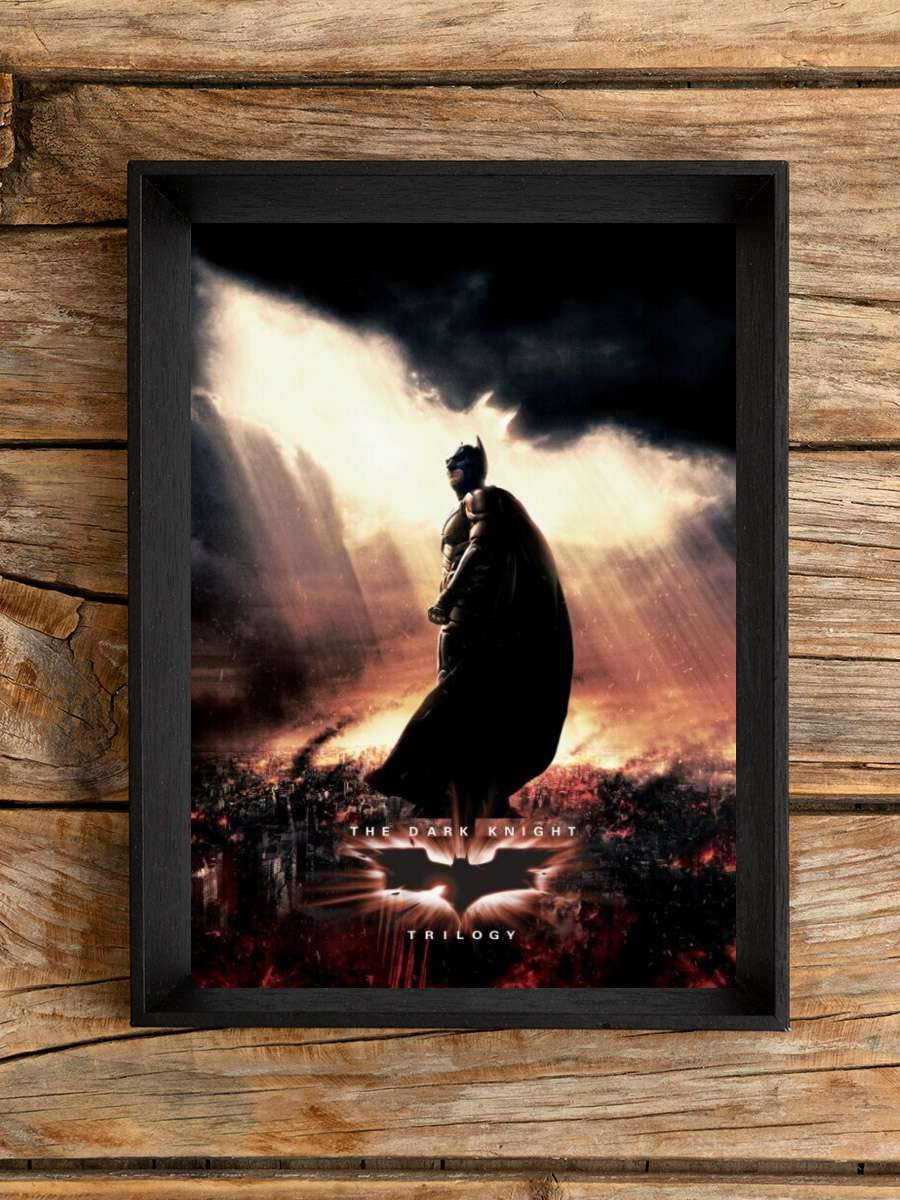 The Dark Knight Trilogy - Batman Film Poster Tablo Siyah Çerçeveli Yüksek Kalite Film Duvar Tablo