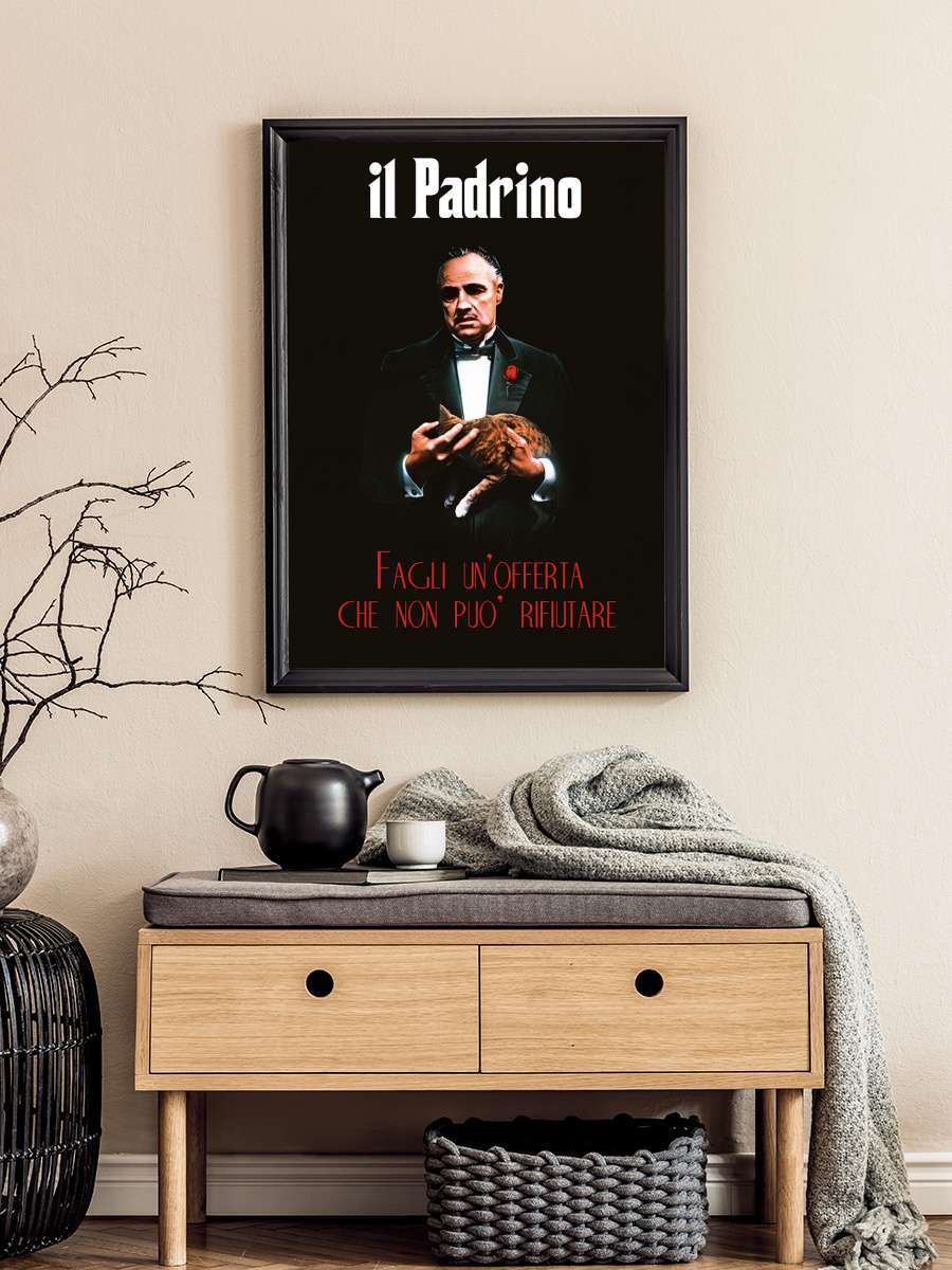 The Godfather - Un Offerta Film Poster Tablo Siyah Çerçeveli Yüksek Kalite Film Duvar Tablo