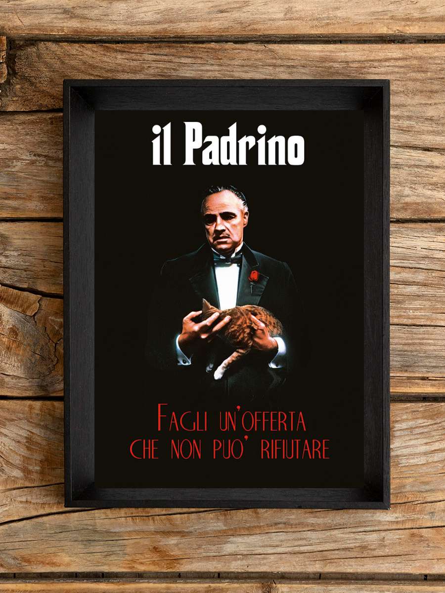 The Godfather - Un Offerta Film Poster Tablo Siyah Çerçeveli Yüksek Kalite Film Duvar Tablo