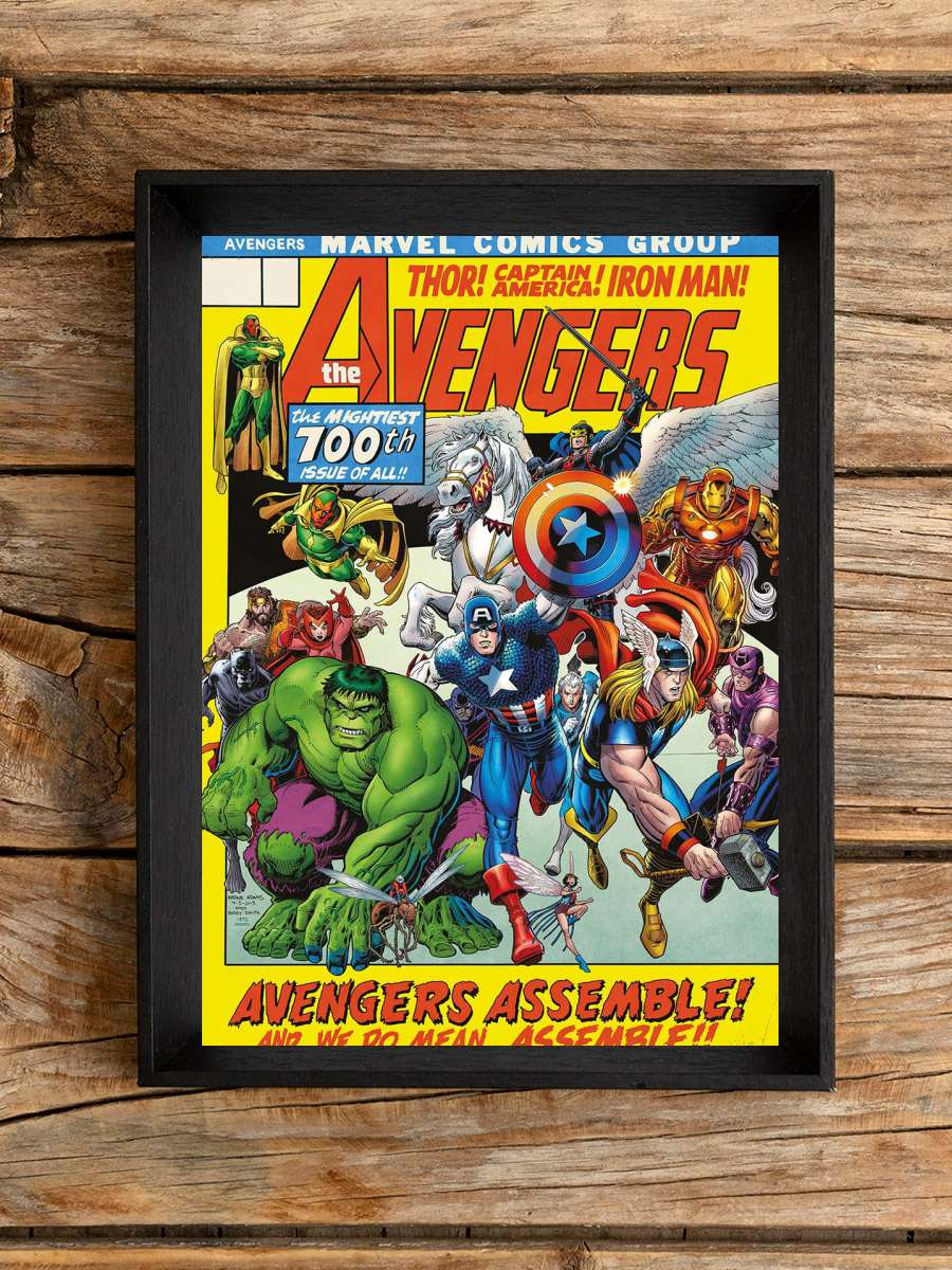 Avengers - 100th Issue Film Poster Tablo Siyah Çerçeveli Yüksek Kalite Film Duvar Tablo