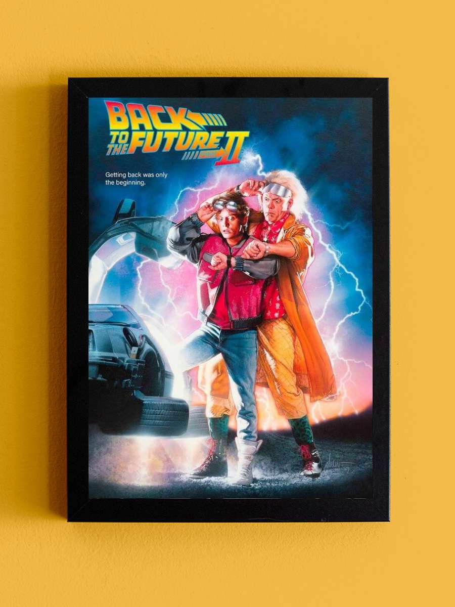 Back to the Future 2 Film Poster Tablo Siyah Çerçeveli Yüksek Kalite Film Duvar Tablo