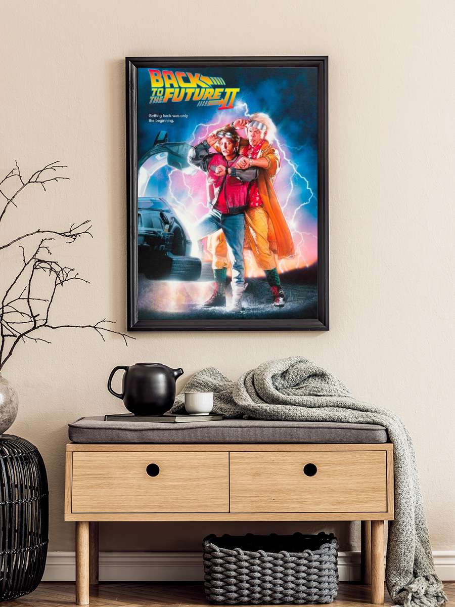 Back to the Future 2 Film Poster Tablo Siyah Çerçeveli Yüksek Kalite Film Duvar Tablo