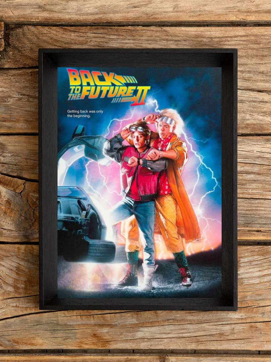 Back to the Future 2 Film Poster Tablo Siyah Çerçeveli Yüksek Kalite Film Duvar Tablo