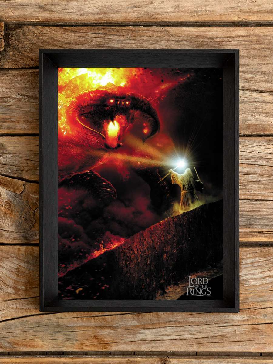 The Lord of the Rings - Balrog Film Poster Tablo Siyah Çerçeveli Yüksek Kalite Film Duvar Tablo